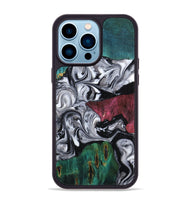 iPhone 14 Pro Max Wood Phone Case - Rhodes (Black & White, 800102)