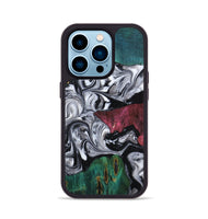 iPhone 14 Pro Wood Phone Case - Rhodes (Black & White, 800102)