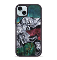 iPhone 15 Plus Wood Phone Case - Rhodes (Black & White, 800102)