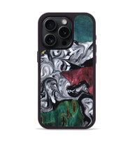 iPhone 15 Pro Wood Phone Case - Rhodes (Black & White, 800102)