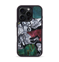 iPhone 16 Pro Wood Phone Case - Rhodes (Black & White, 800102)