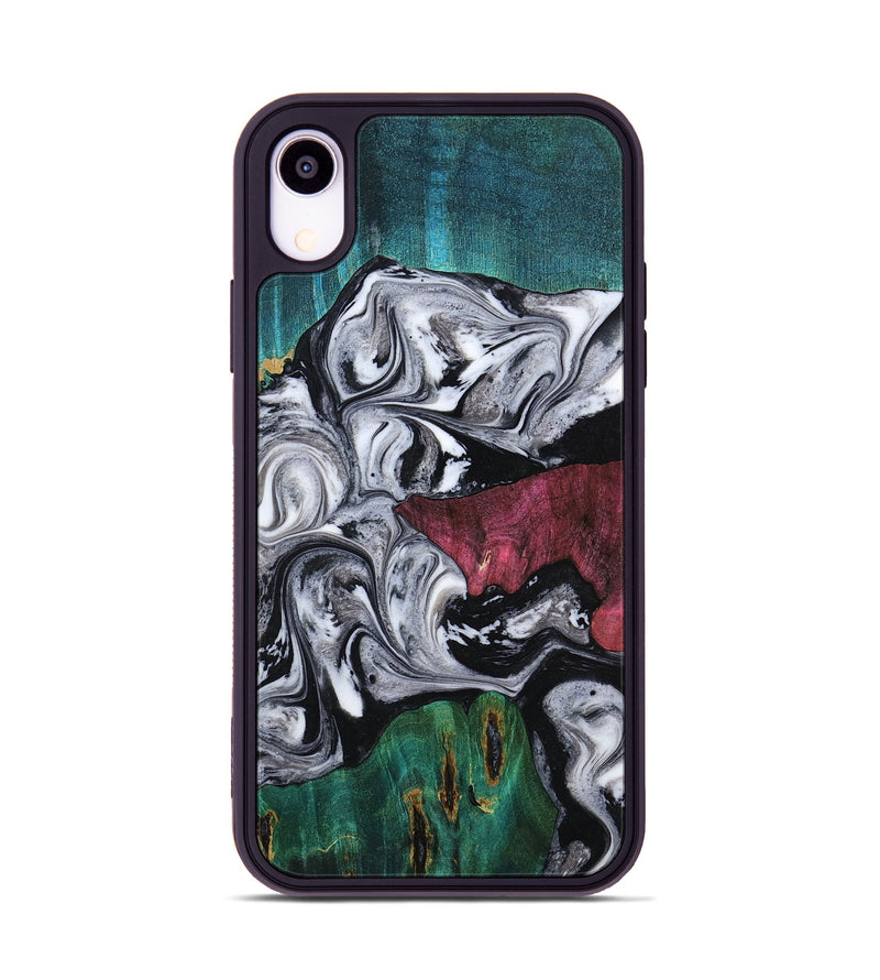 iPhone Xr Wood Phone Case - Rhodes (Black & White, 800102)