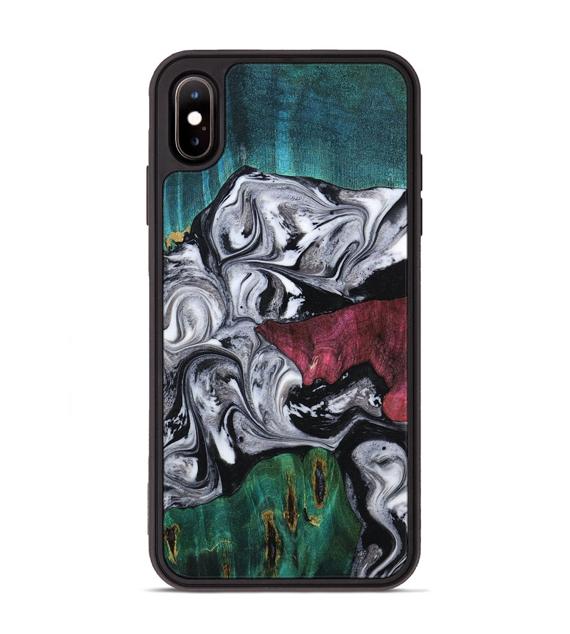 iPhone Xs Max Wood Phone Case - Rhodes (Black & White, 800102)