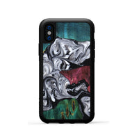 iPhone Xs Wood Phone Case - Rhodes (Black & White, 800102)