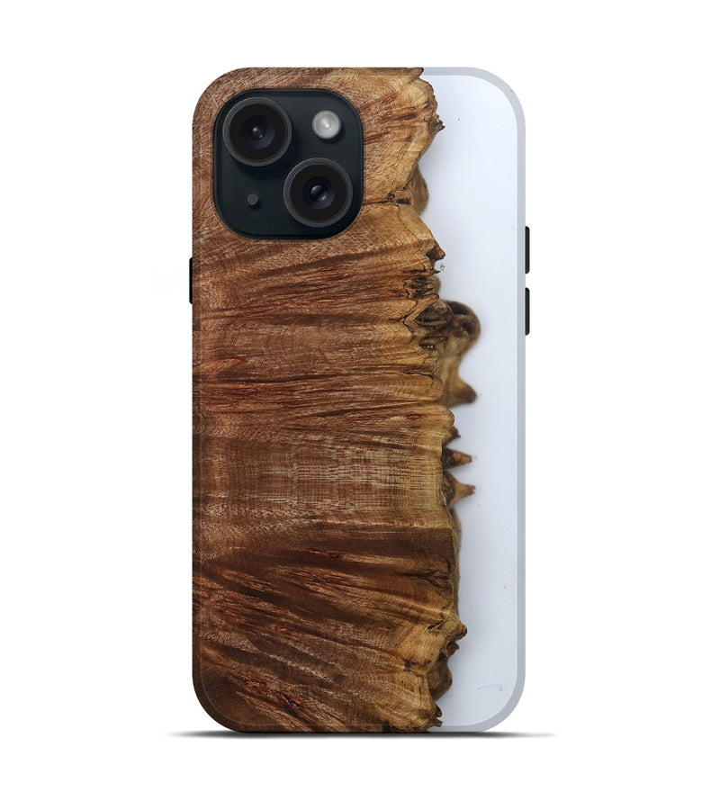 iPhone 15 Wood Live Edge Phone Case - Darci (Clear, 800103)