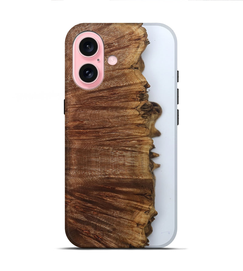 iPhone 16 Wood Live Edge Phone Case - Darci (Clear, 800103)