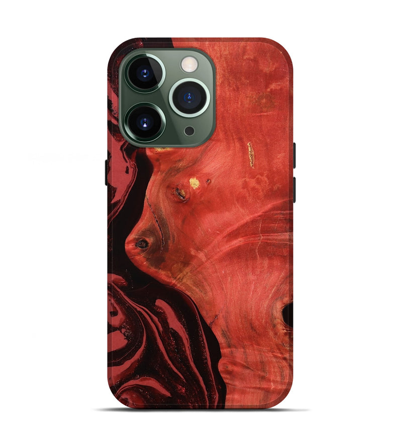 iPhone 13 Pro Wood Live Edge Phone Case - Arrie (Red, 800105)