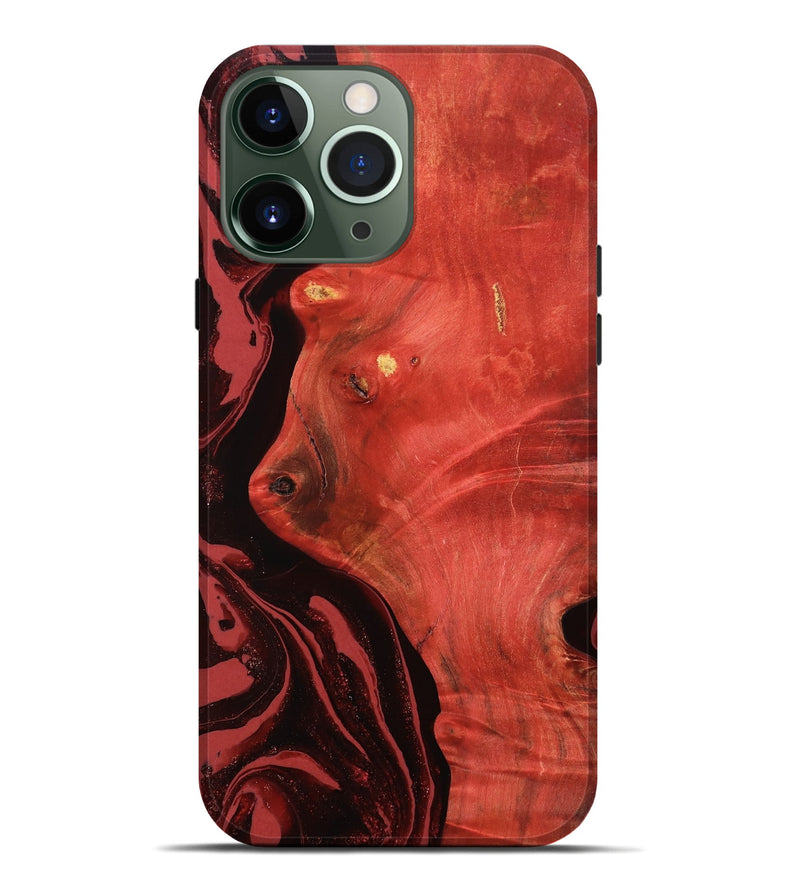 iPhone 13 Pro Max Wood Live Edge Phone Case - Arrie (Red, 800105)