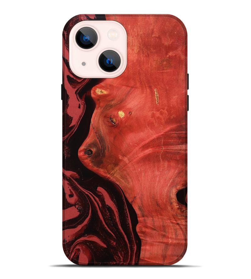 iPhone 14 Plus Wood Live Edge Phone Case - Arrie (Red, 800105)