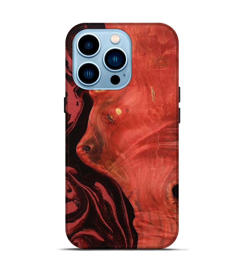 iPhone 14 Pro Wood Live Edge Phone Case - Arrie (Red, 800105)