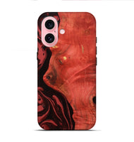 iPhone 16 Wood Live Edge Phone Case - Arrie (Red, 800105)