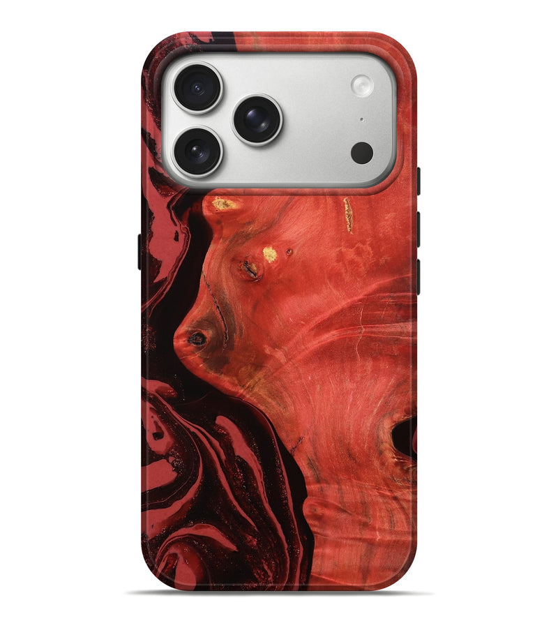 iPhone 17 Pro Max Wood Live Edge Phone Case - Arrie (Red, 800105)