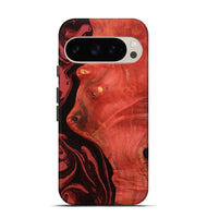 Pixel 9 Wood Live Edge Phone Case - Arrie (Red, 800105)