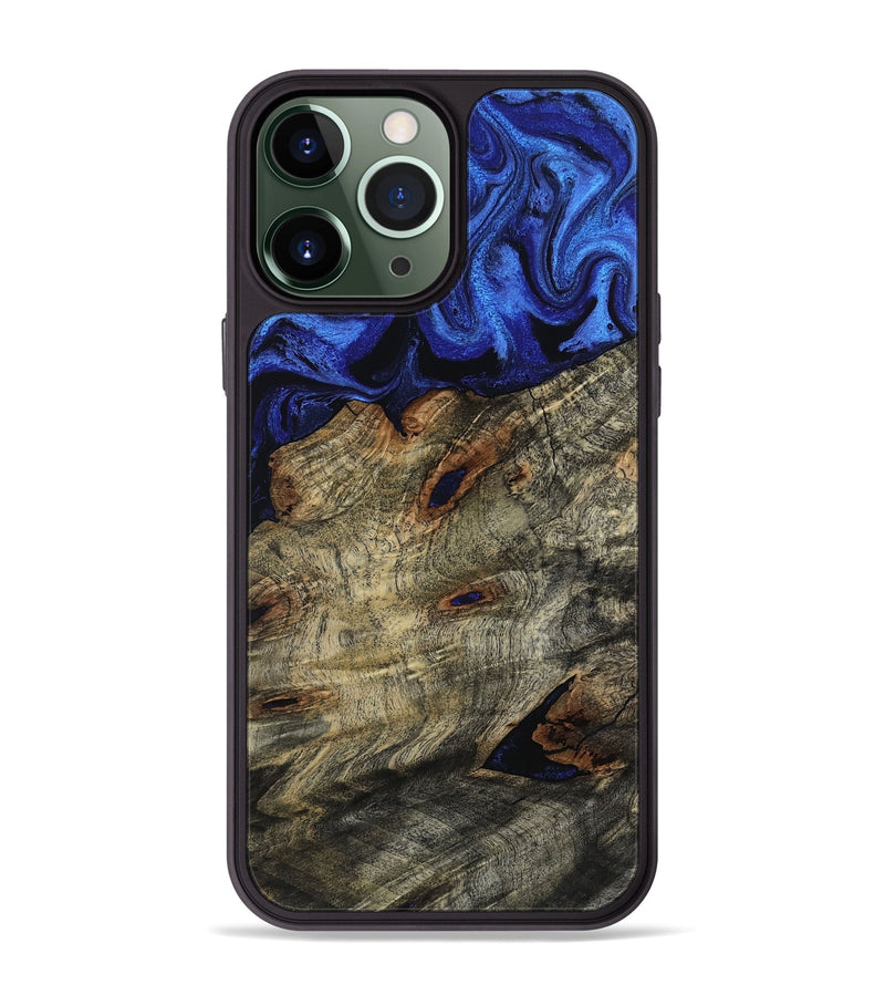 iPhone 13 Pro Max Wood Phone Case - Vance (Blue, 800196)