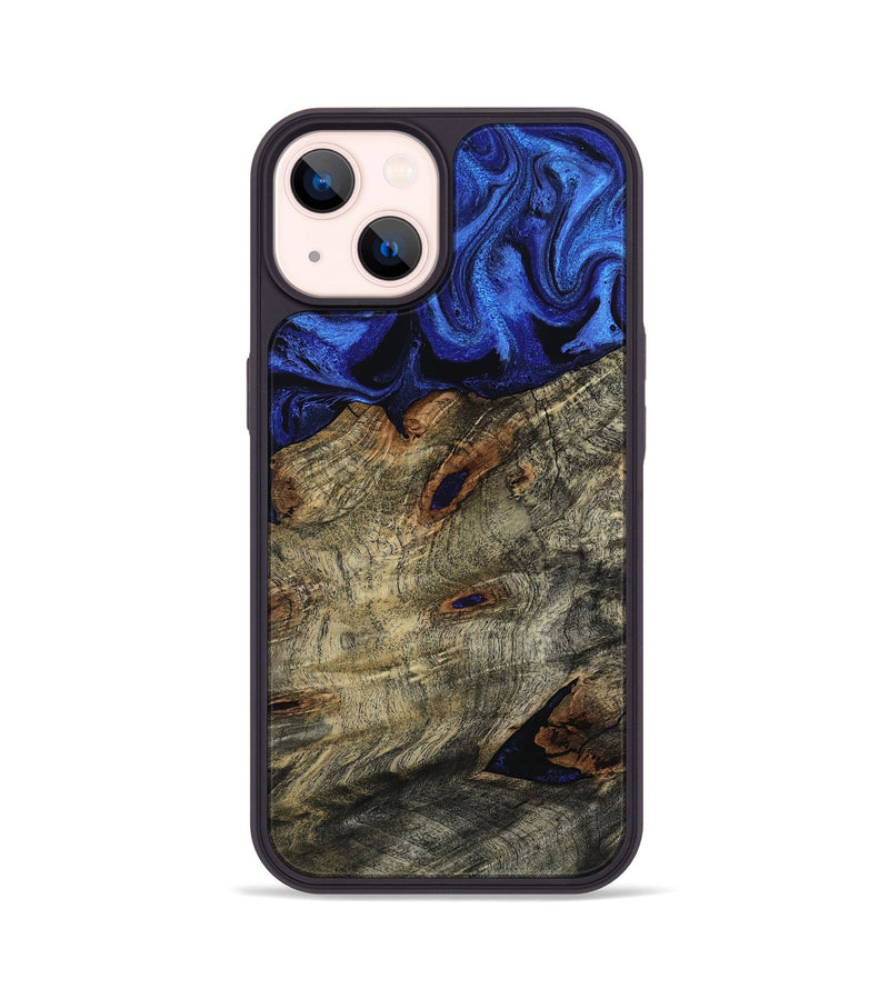 iPhone 14 Wood Phone Case - Vance (Blue, 800196)