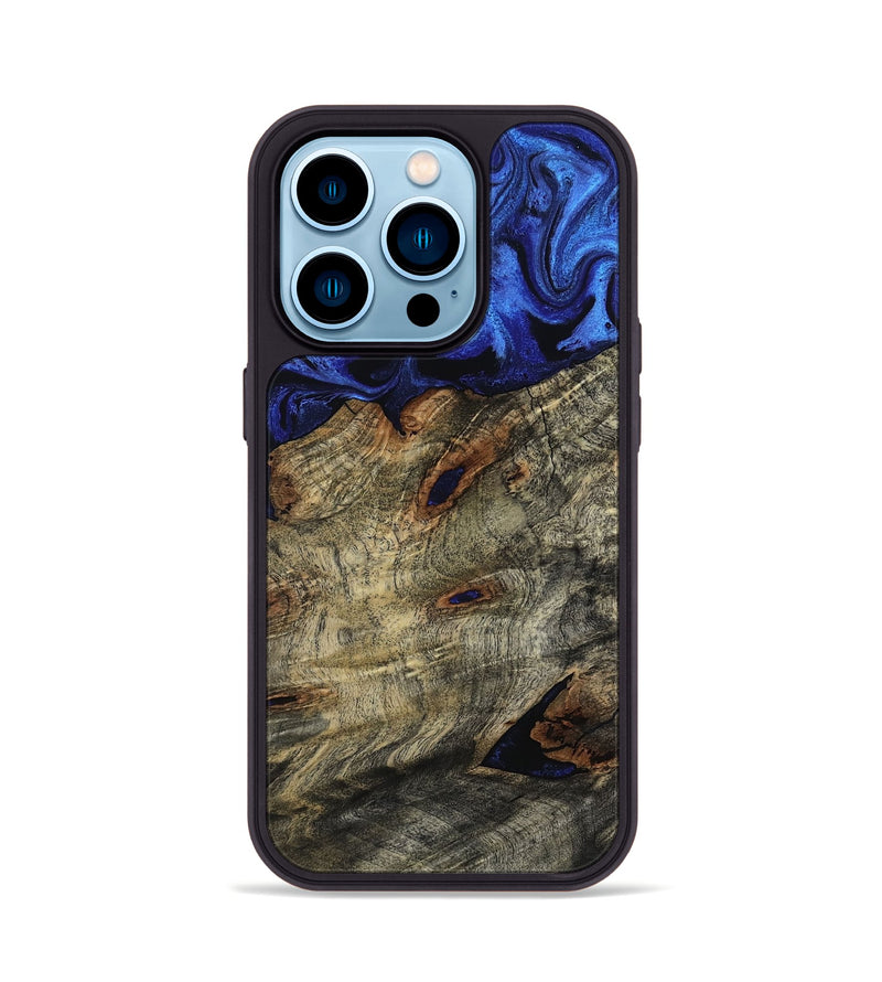 iPhone 14 Pro Wood Phone Case - Vance (Blue, 800196)