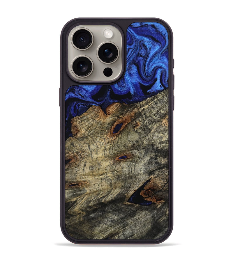 iPhone 15 Pro Max Wood Phone Case - Vance (Blue, 800196)