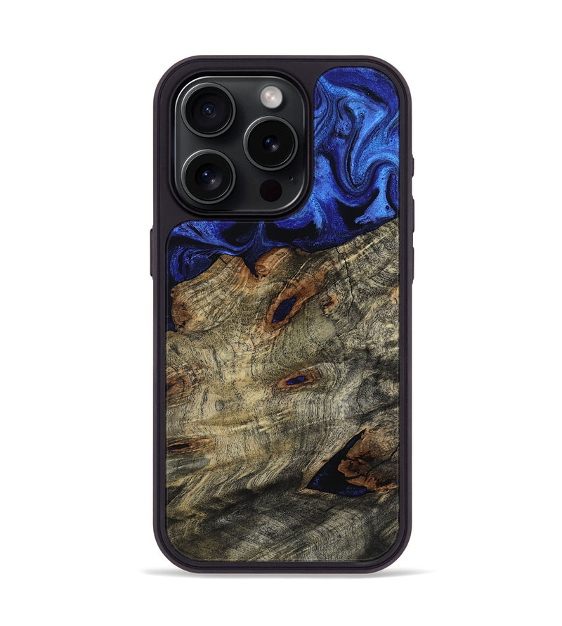 iPhone 15 Pro Wood Phone Case - Vance (Blue, 800196)