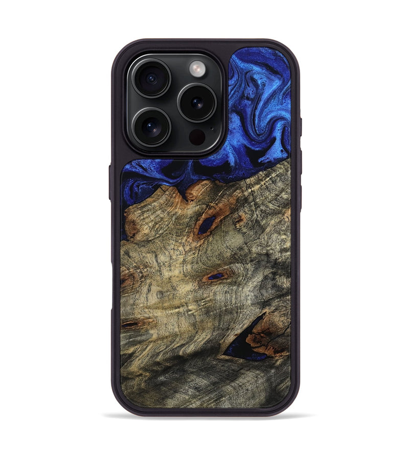iPhone 16 Pro Wood Phone Case - Vance (Blue, 800196)
