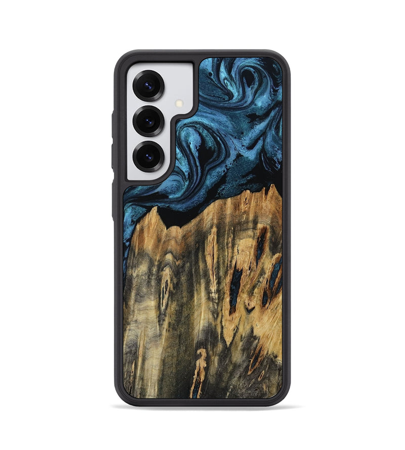 Galaxy S25 Wood Phone Case - Florene (Blue, 800197)