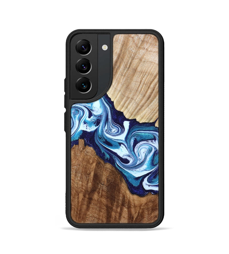Galaxy S22 Wood Phone Case - Maira (Blue, 800198)
