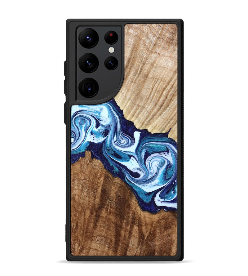 Galaxy S22 Ultra Wood Phone Case - Maira (Blue, 800198)