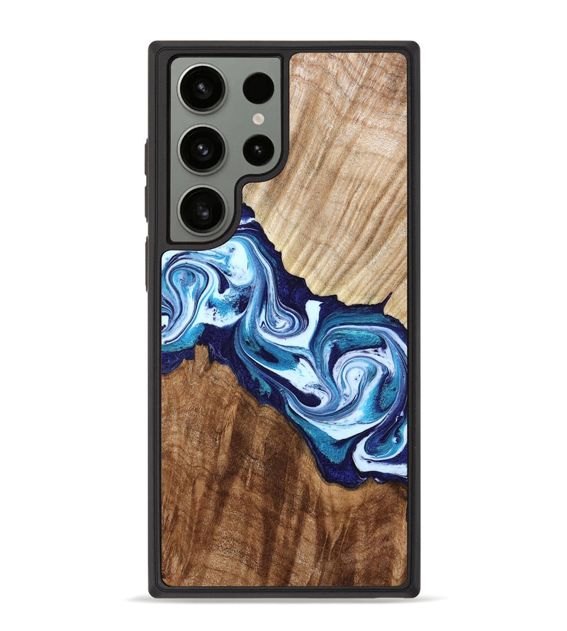 Galaxy S23 Ultra Wood Phone Case - Maira (Blue, 800198)