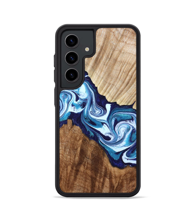 Galaxy S24 Wood Phone Case - Maira (Blue, 800198)