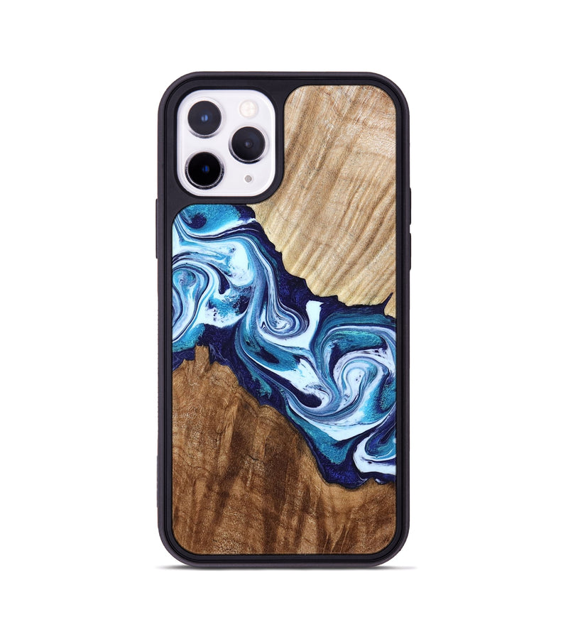 iPhone 11 Pro Wood Phone Case - Maira (Blue, 800198)