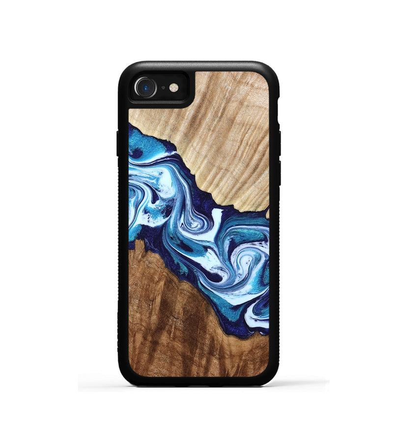 iPhone SE Wood Phone Case - Maira (Blue, 800198)