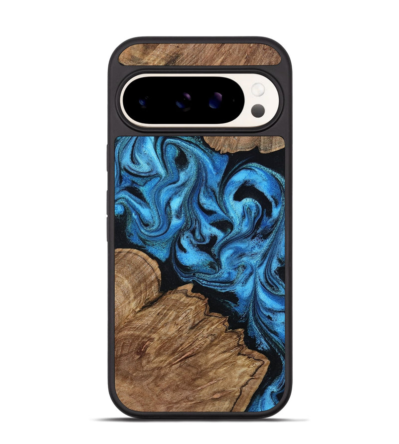 Pixel 9 Wood Phone Case - Jolette (Blue, 800199)