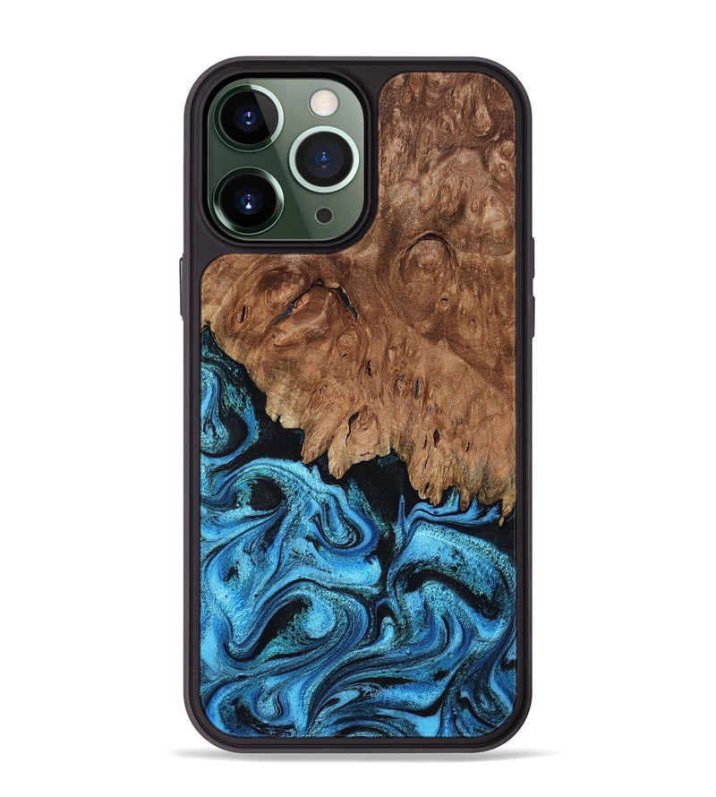 iPhone 13 Pro Max Wood Phone Case - Cletus (Blue, 800200)
