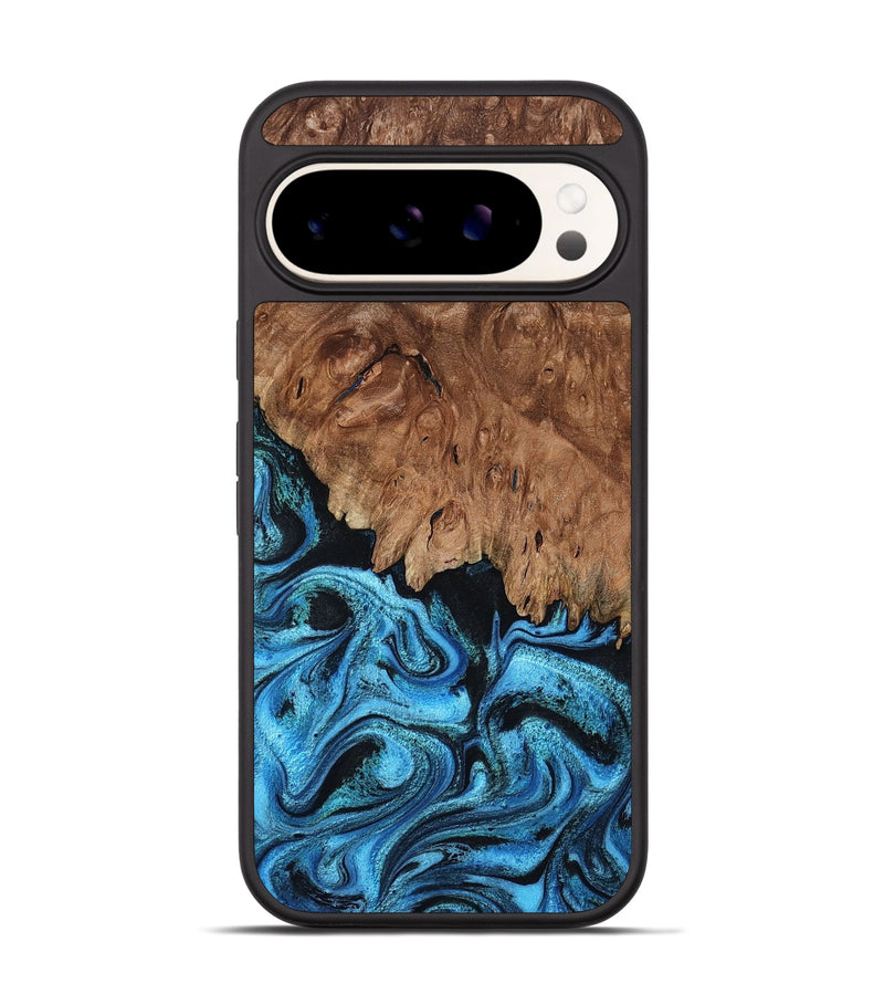 Pixel 9 Wood Phone Case - Cletus (Blue, 800200)