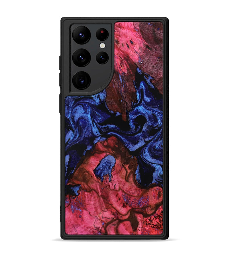 Galaxy S22 Ultra Wood Phone Case - Lelah (Blue, 800201)