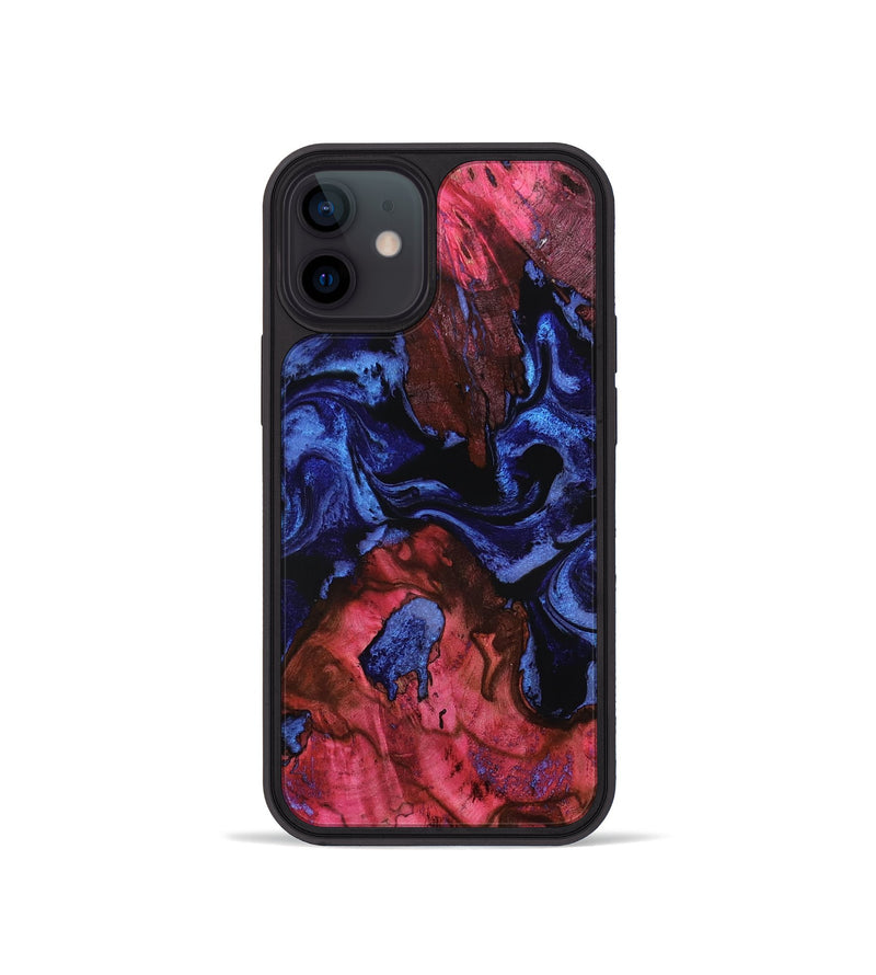 iPhone 12 mini Wood Phone Case - Lelah (Blue, 800201)