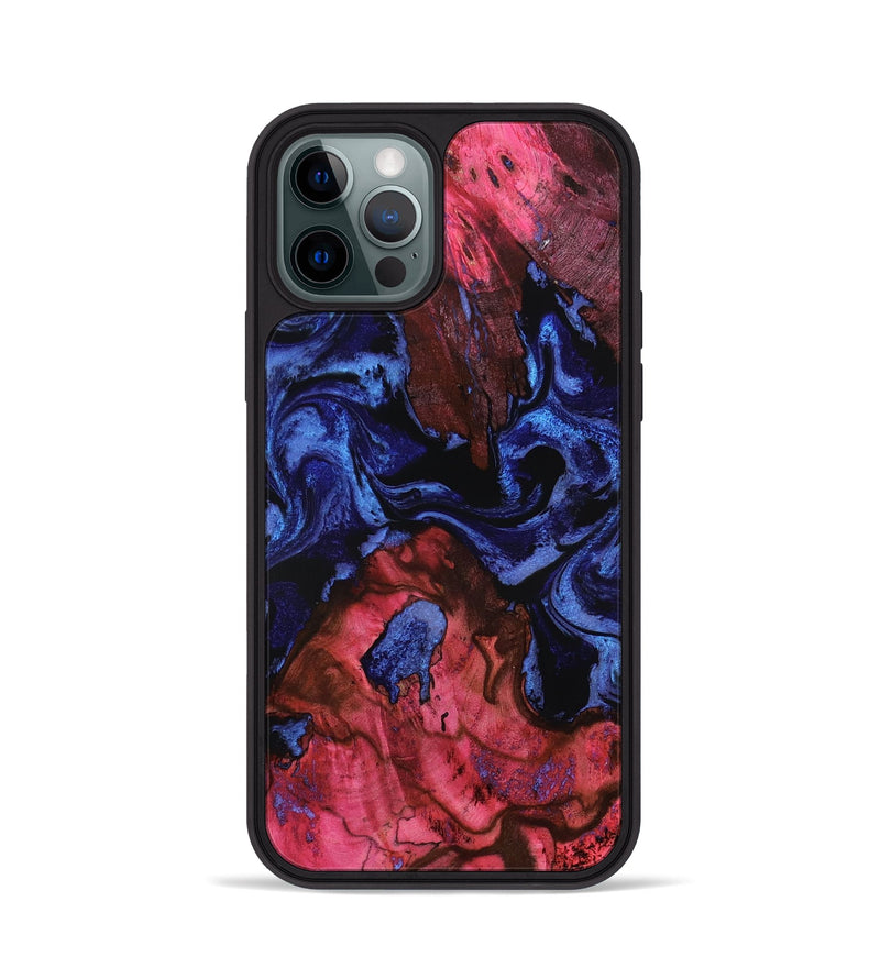 iPhone 12 Pro Wood Phone Case - Lelah (Blue, 800201)