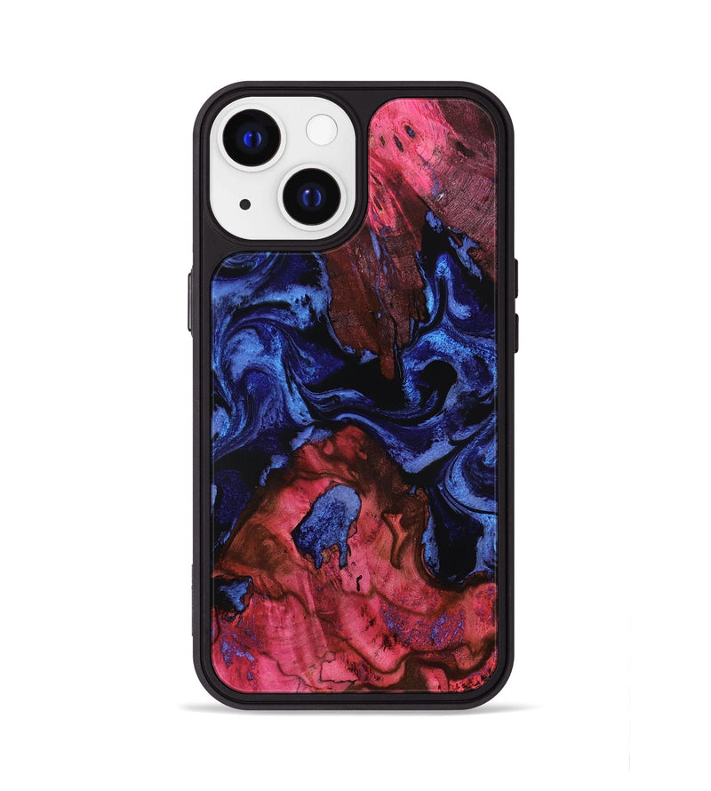 iPhone 13 Wood Phone Case - Lelah (Blue, 800201)