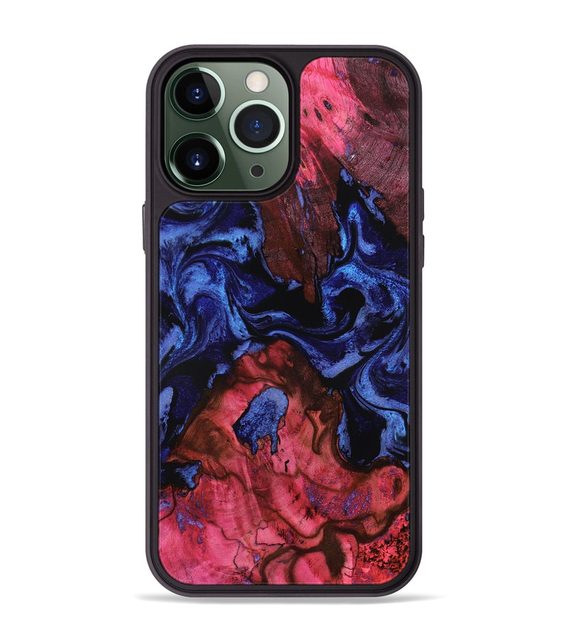 iPhone 13 Pro Max Wood Phone Case - Lelah (Blue, 800201)