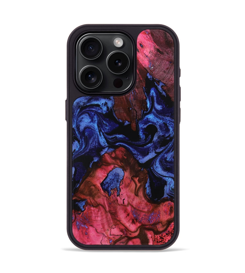 iPhone 15 Pro Wood Phone Case - Lelah (Blue, 800201)