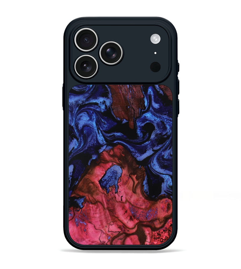 iPhone 17 Pro Max Wood Phone Case - Lelah (Blue, 800201)