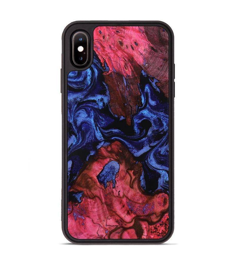 iPhone Xs Max Wood Phone Case - Lelah (Blue, 800201)