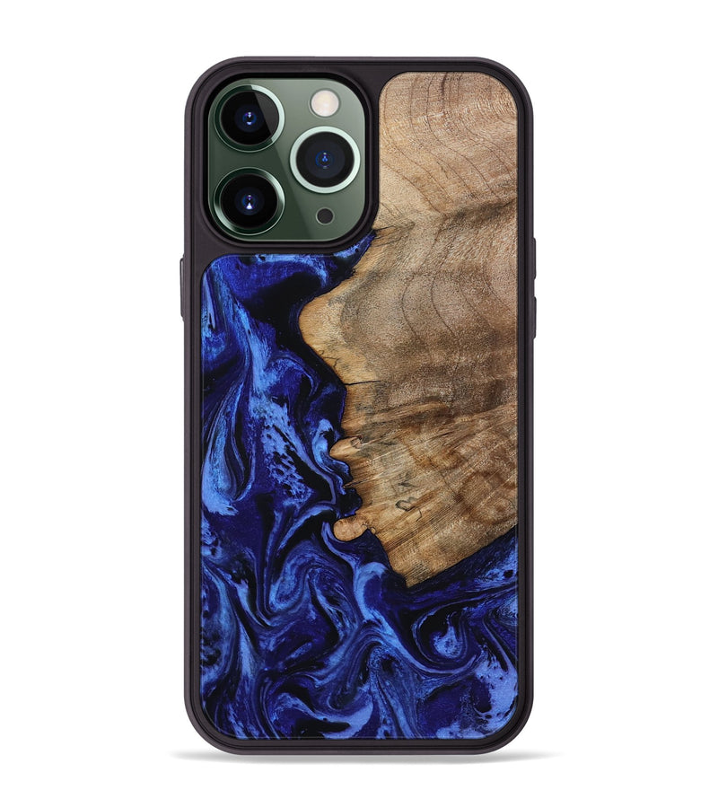 iPhone 13 Pro Max Wood Phone Case - Fay (Blue, 800202)