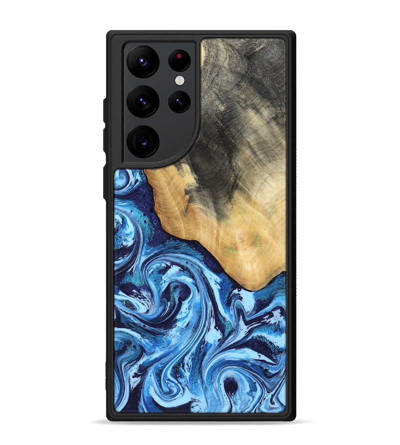 Galaxy S22 Ultra Wood Phone Case - Marlie (Blue, 800205)