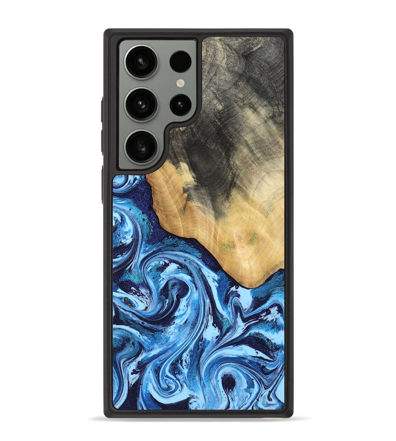 Galaxy S23 Ultra Wood Phone Case - Marlie (Blue, 800205)