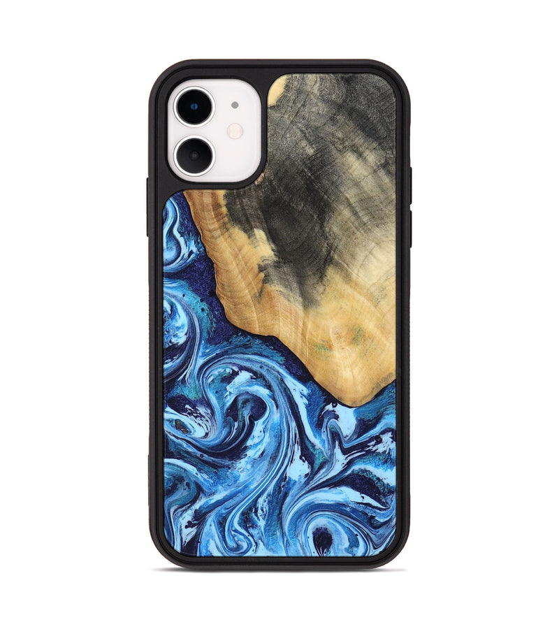 iPhone 11 Wood Phone Case - Marlie (Blue, 800205)