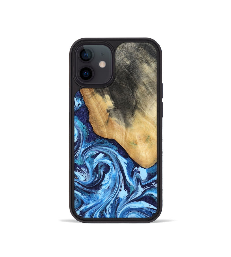 iPhone 12 mini Wood Phone Case - Marlie (Blue, 800205)
