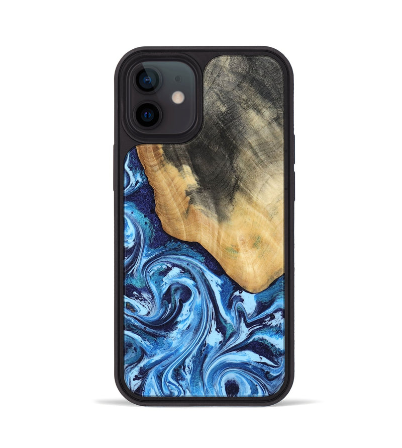 iPhone 12 Wood Phone Case - Marlie (Blue, 800205)
