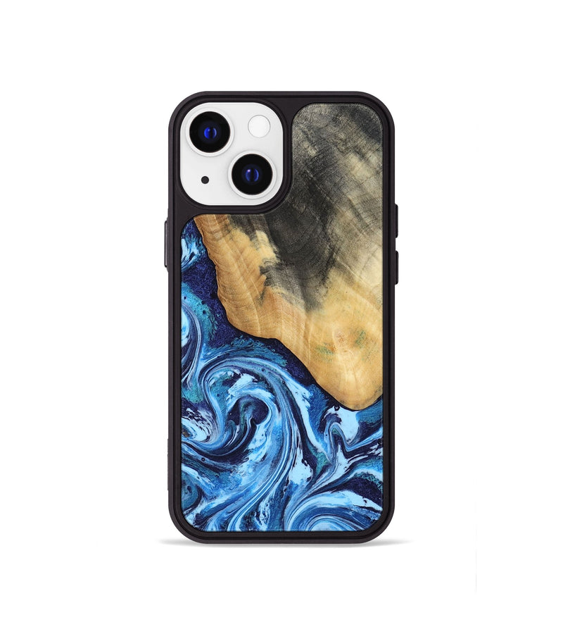 iPhone 13 mini Wood Phone Case - Marlie (Blue, 800205)