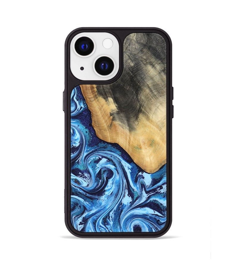 iPhone 13 Wood Phone Case - Marlie (Blue, 800205)