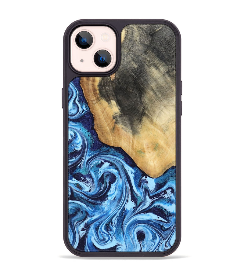 iPhone 14 Plus Wood Phone Case - Marlie (Blue, 800205)